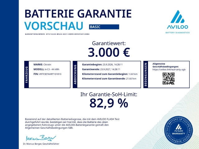Fahrzeugabbildung Citroen e-C3 MAX Elektro HUD Navi Soundsystem LED Apple CarPlay Android Auto Klimaautom Fahrerprofil - mit KI generiert/bearbeitet