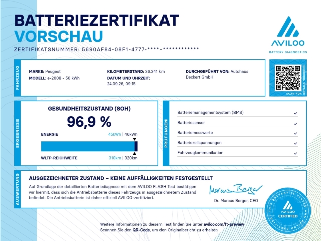 Fahrzeugabbildung Peugeot e-2008 Active Pack LED Klimaautom DAB Keyless Spurhalteass. Verkehrszeichenerk. Rückfahrkam. - mit KI generiert/bearbeitet