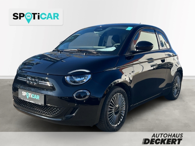 Fahrzeugabbildung Fiat 500e Navi Apple CarPlay Android Auto Klimaautom Fahrerprofil DAB Ambientebeleuchtung
